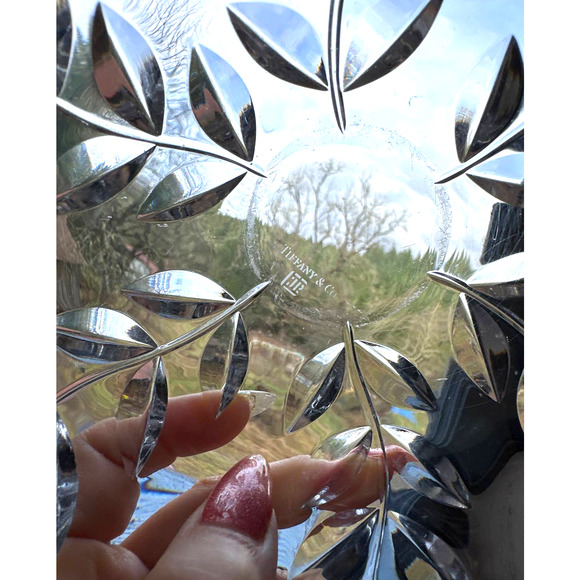 Vintage Tiffany & Co. Cut Glass Crystal Bowl - Josef Riedel Floral Vine & Leaf - Picture 4 of 9